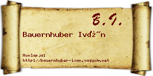 Bauernhuber Iván névjegykártya